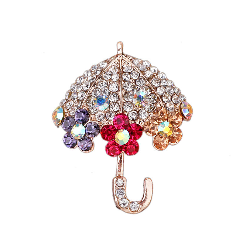 Close-up of Rhinestone details on the brooch
