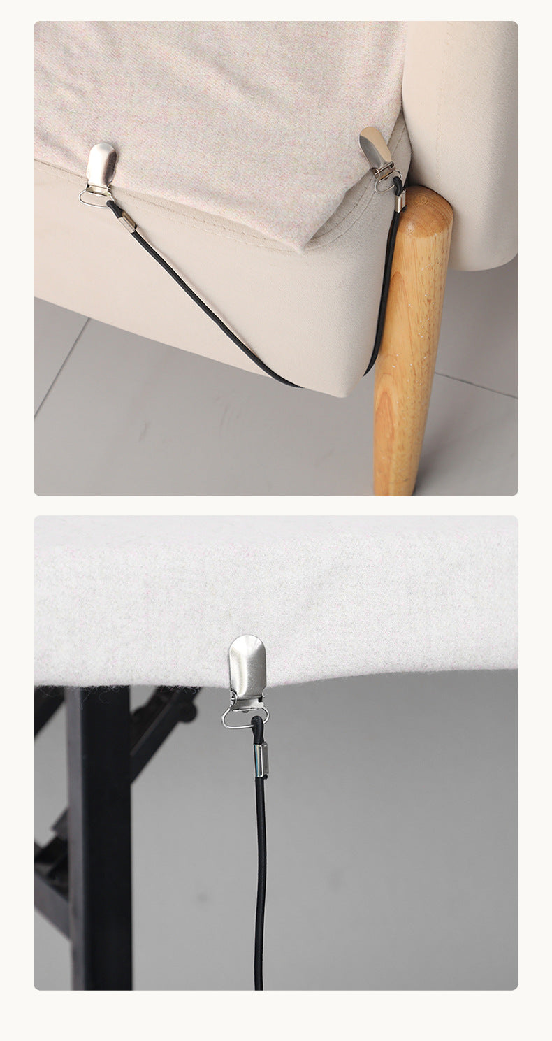 Adjustable elastic clamp for bedding