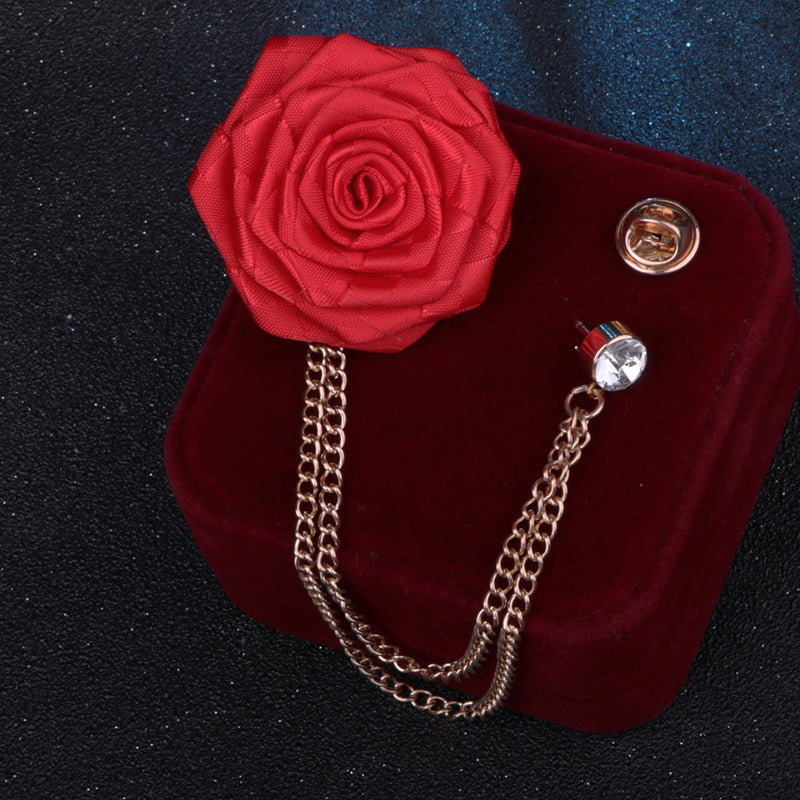 Brooch being worn on blazer lapel