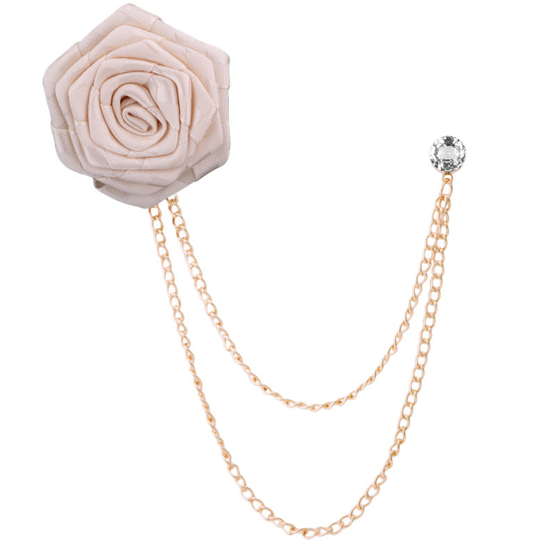 Brooch being worn on blazer lapel