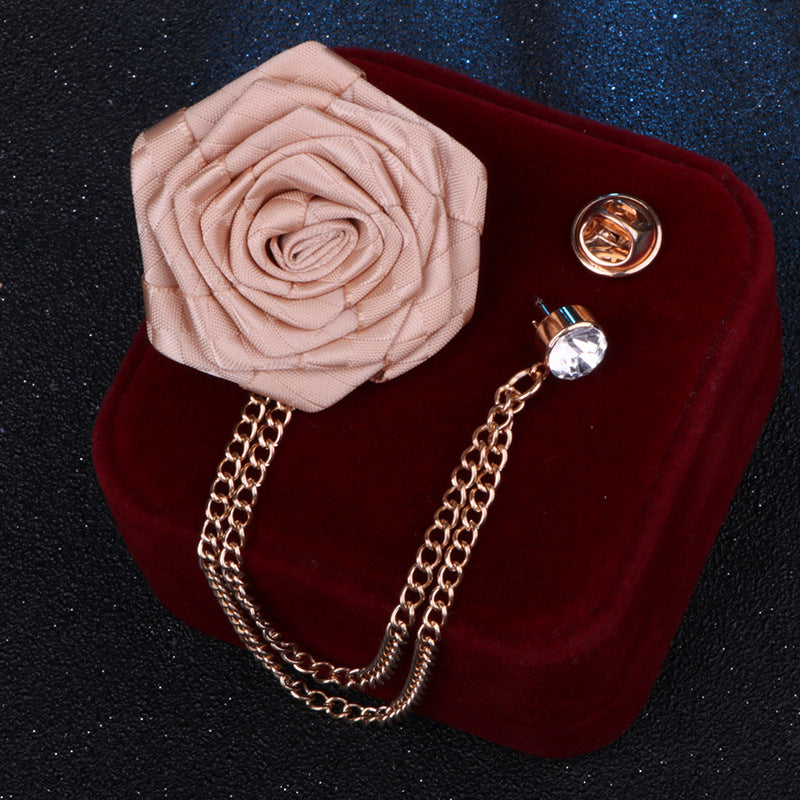 Color variants of floral brooch displayed neatly