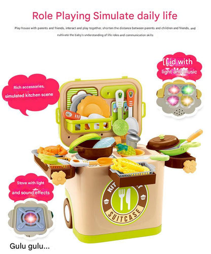 Children's playset kitchen theme with accessories