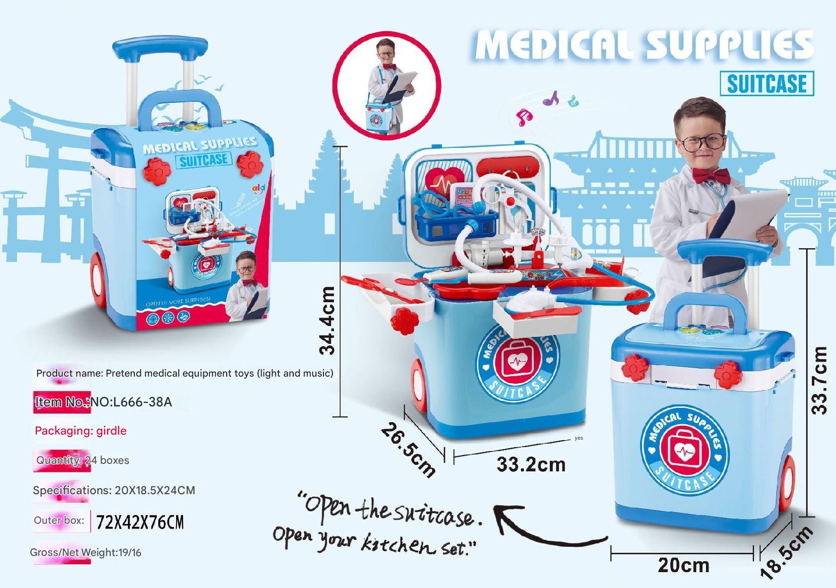 Doctor themed children's playset with patient care tools