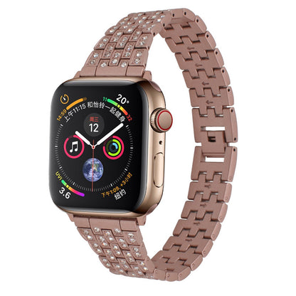 Luxury Diamond-Studded Metal Apple Watch Band - Compatible with All Models