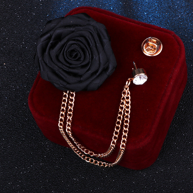 Brooch being worn on blazer lapel
