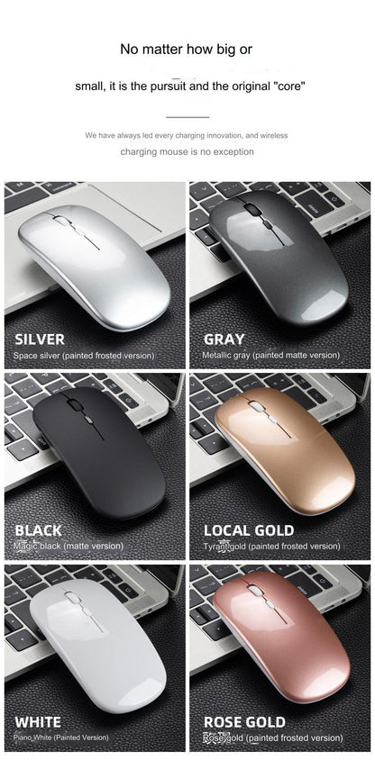 Wireless Bluetooth Dual-Mode Mouse - Silent & Rechargeable Gaming Mouse for Laptops - 2.4G Light-Up Wireless Mouse