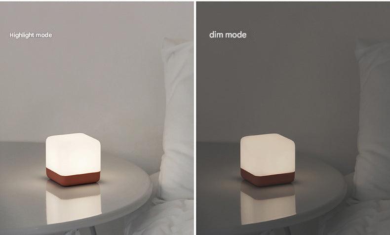 cube-shaped timer nightlight in ambient setting