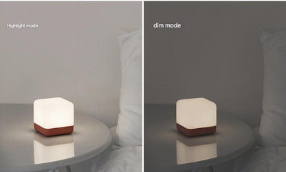 cube-shaped timer nightlight in ambient setting