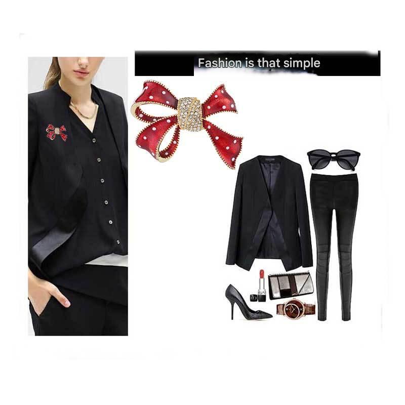 Stylish Alloy & Ribbon Pin Brooch Image 2