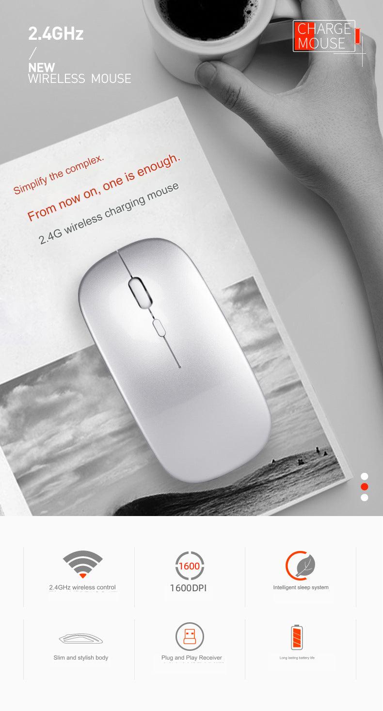 Wireless Bluetooth Dual-Mode Mouse - Silent & Rechargeable Gaming Mouse for Laptops - 2.4G Light-Up Wireless Mouse