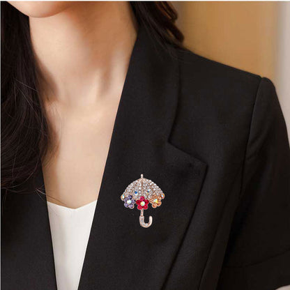 Close-up of Rhinestone details on the brooch