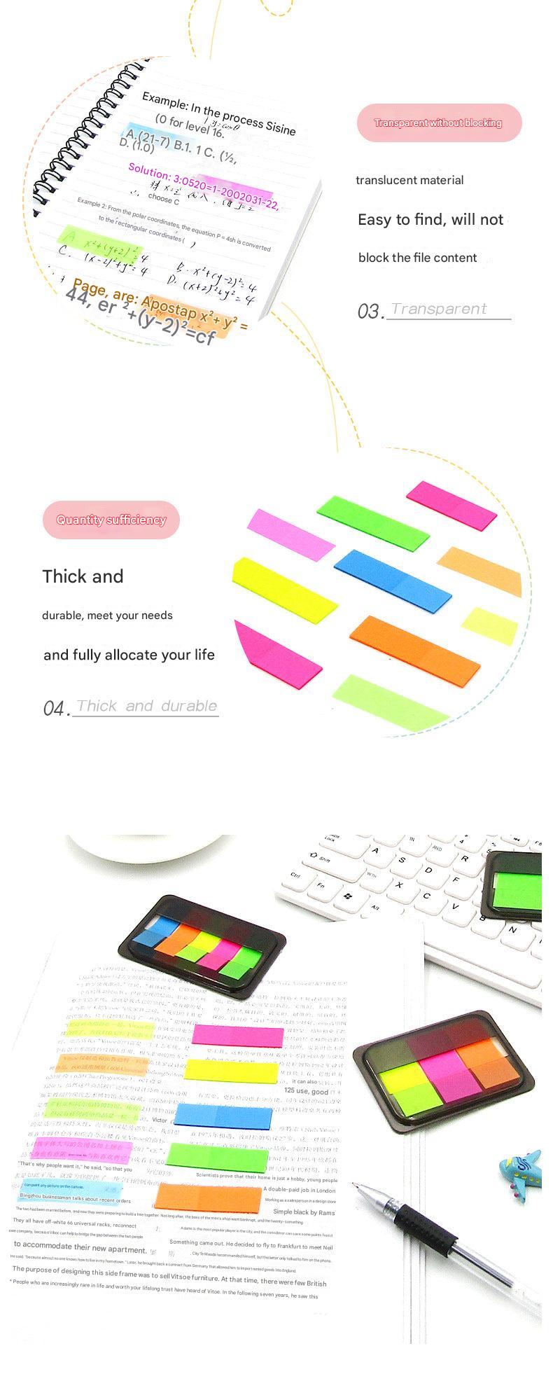 Bright color note pad arrangement