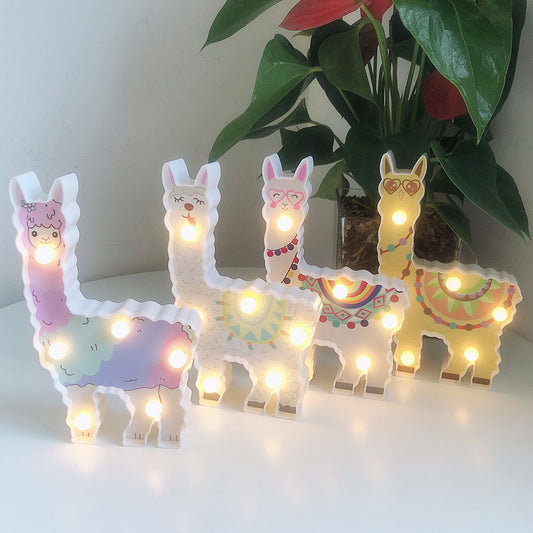 alpaca shape LED night light decor