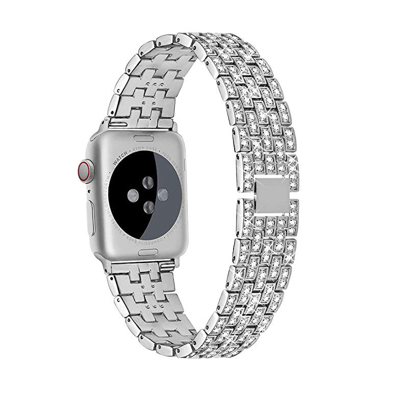 Luxury Diamond-Studded Metal Apple Watch Band - Compatible with All Models