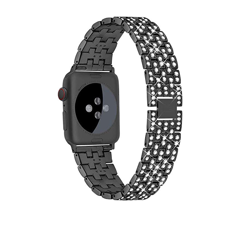 Luxury Diamond-Studded Metal Apple Watch Band - Compatible with All Models