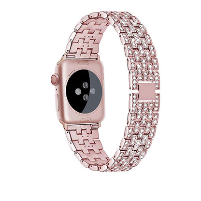 Luxury Diamond-Studded Metal Apple Watch Band - Compatible with All Models