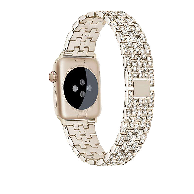 Luxury Diamond-Studded Metal Apple Watch Band - Compatible with All Models