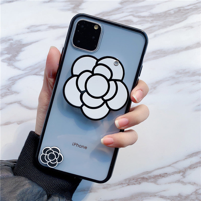 Elegant Camellia Mirror Case for iPhone Models - Stylish and Durable Acrylic Phone Cover