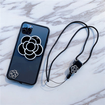 Elegant Camellia Mirror Case for iPhone Models - Stylish and Durable Acrylic Phone Cover