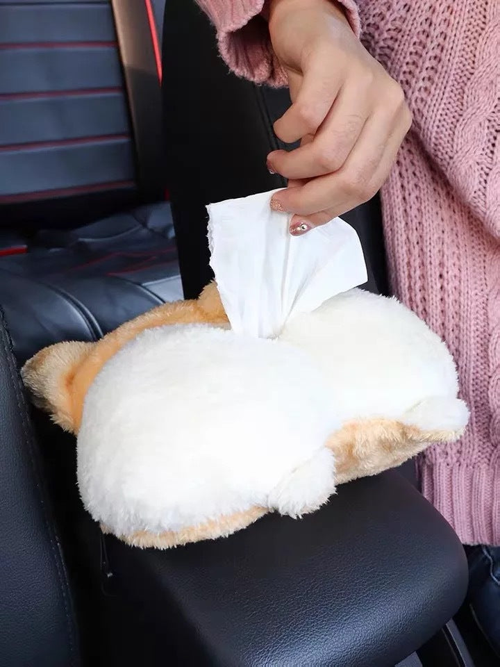 Corgi Butt Holder in Vehicle Setting