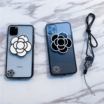 Elegant Camellia Mirror Case for iPhone Models - Stylish and Durable Acrylic Phone Cover