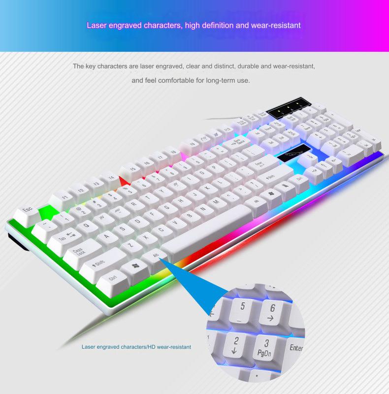 G21B Wired RGB Gaming Keyboard and Mouse Set - USB Backlit Mechanical Feel Combo