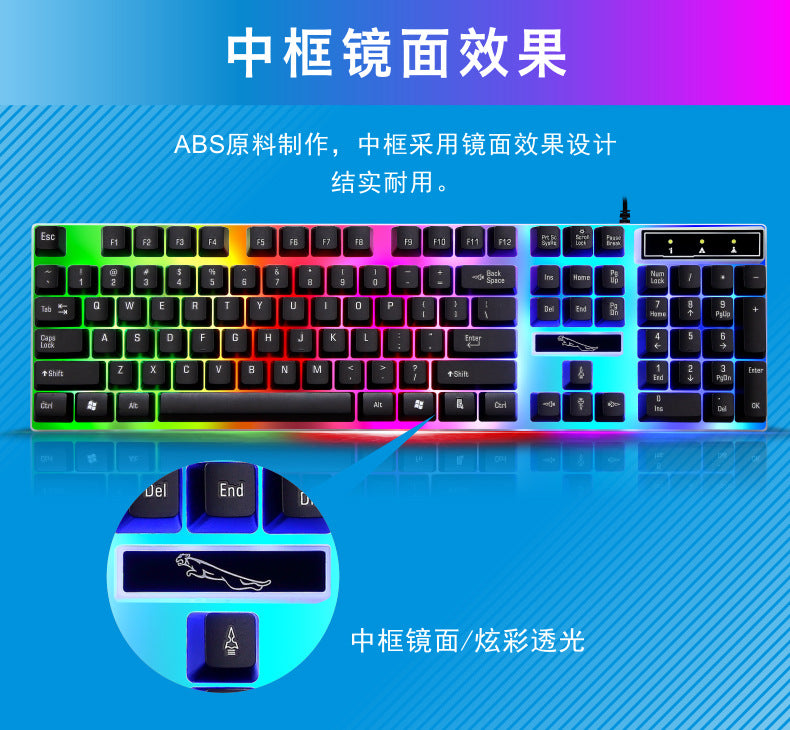 G21B Wired RGB Gaming Keyboard and Mouse Set - USB Backlit Mechanical Feel Combo