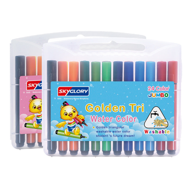 Skyglory 36-Color Children's Watercolor Brush Set – Non-Toxic Art Supplies for Kids' Creativity