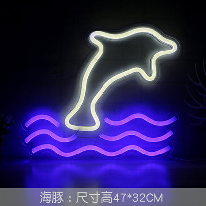 neon sign with victory hand design