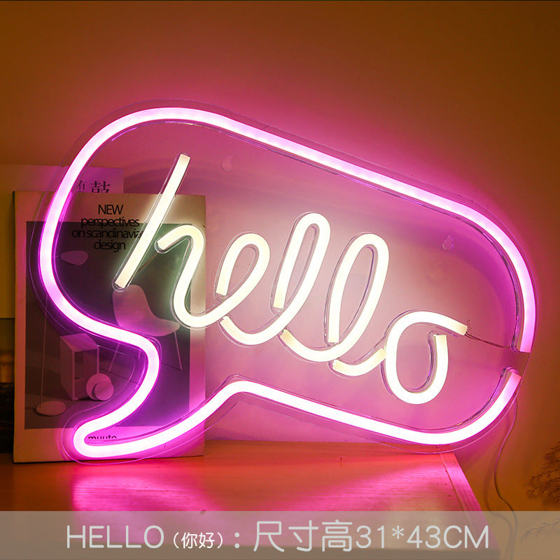 neon sign with shooting star design