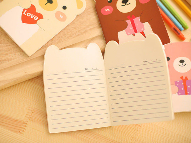 bear themed stationary closeup