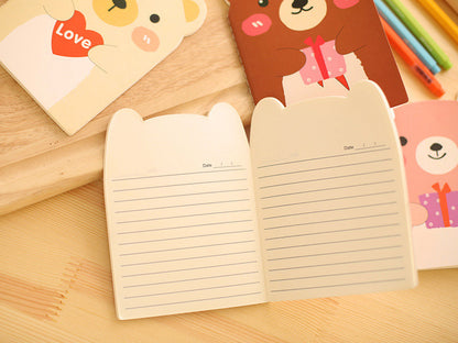 bear themed stationary closeup