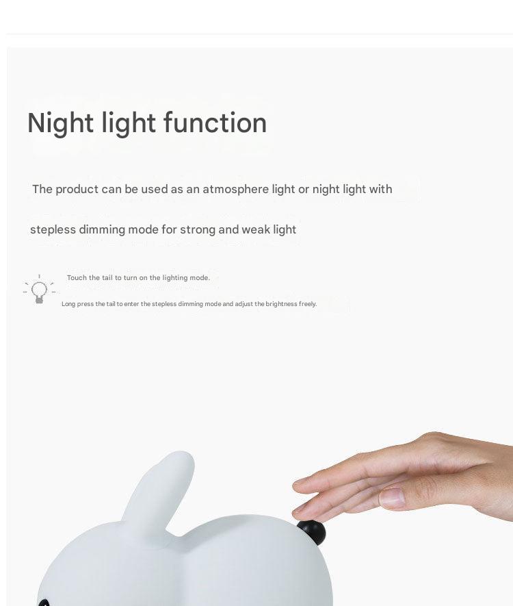 touch-sensitive Rabbit LED night light on white background