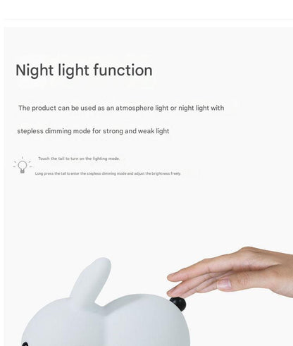 touch-sensitive Rabbit LED night light on white background