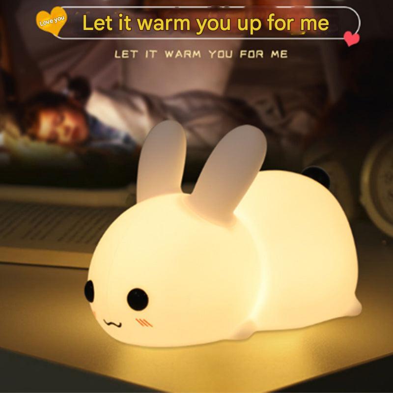 Dynamic rabbit night light showing dual-tone lighting