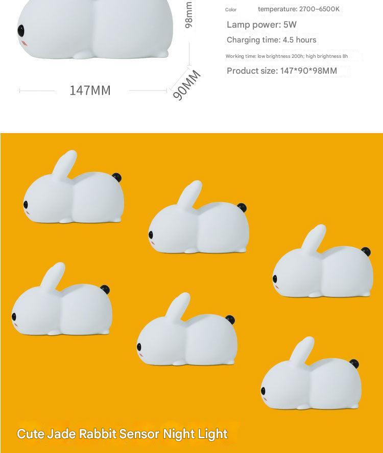 Rabbit LED lamp illustrating portability and compact size