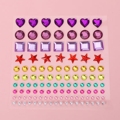 vibrant heart pattern craft stickers