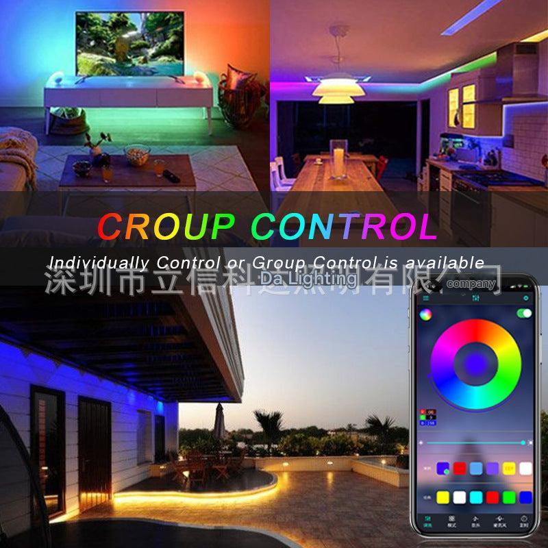 Multi-color LED lights in dim room