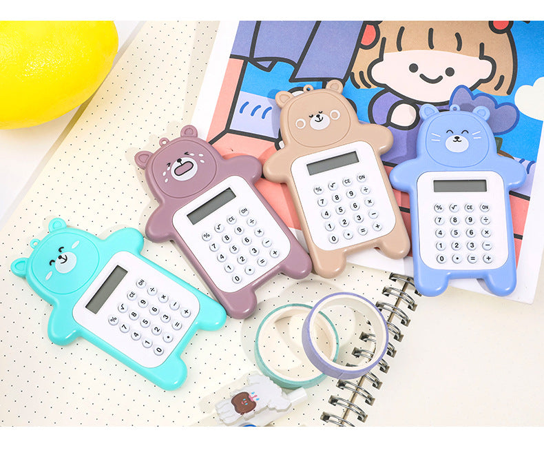 portable cartoon bear calculator student