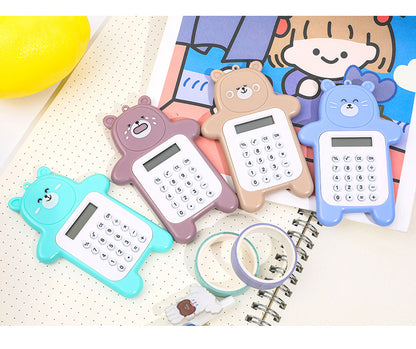 portable cartoon bear calculator student