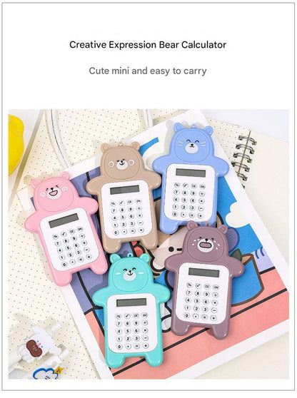 portable cartoon bear calculator student