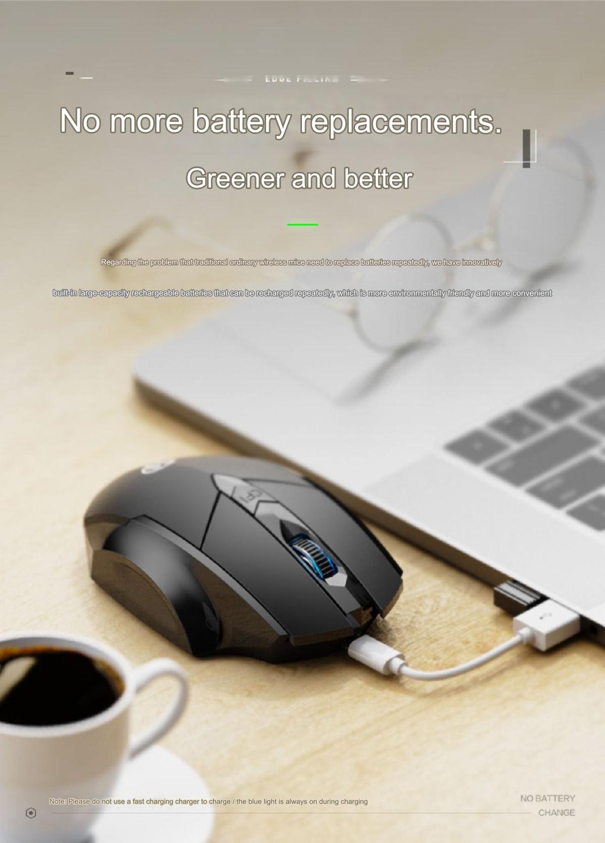 INPHIC PM6 Wireless Bluetooth Ergonomic Mouse - Silent Click, Rechargeable & Versatile for Gaming and Office Use