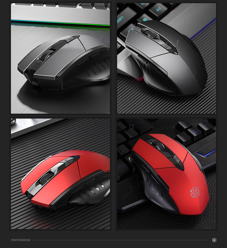 INPHIC PM6 Wireless Bluetooth Ergonomic Mouse - Silent Click, Rechargeable & Versatile for Gaming and Office Use