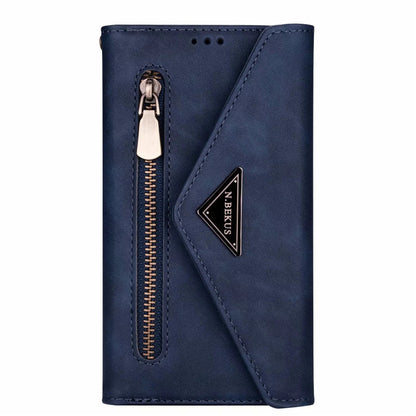 Premium PU Leather Wallet Case for iPhone & Samsung - Multi-Card Holder with Zipper Closure