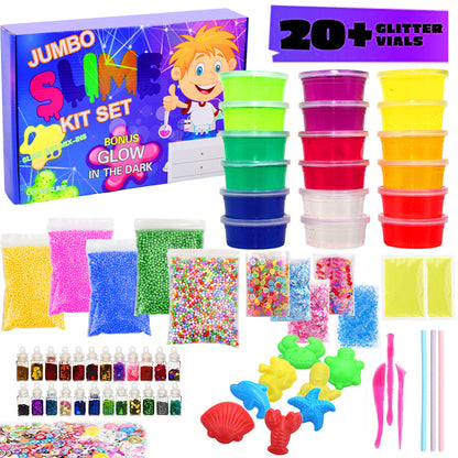 24-Color Crystal Slime Kit - Ultimate DIY Fun for All Ages