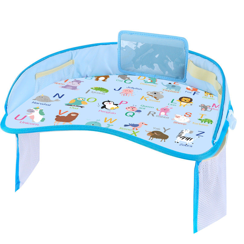 kid travel tray with colorful design