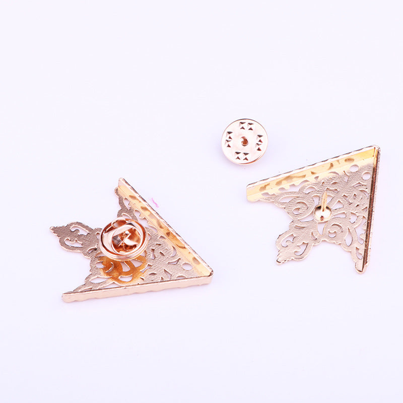 Silver geometric lapel pin