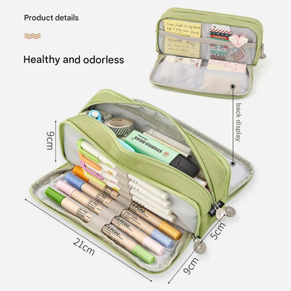 Angoo pencil case matcha green partially open