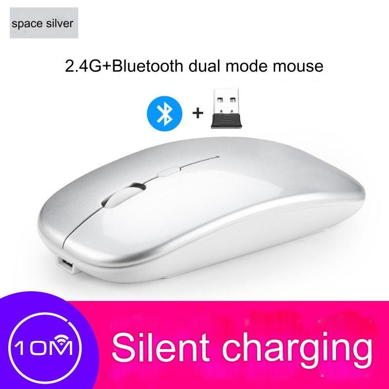 Wireless Bluetooth Dual-Mode Mouse - Silent & Rechargeable Gaming Mouse for Laptops - 2.4G Light-Up Wireless Mouse