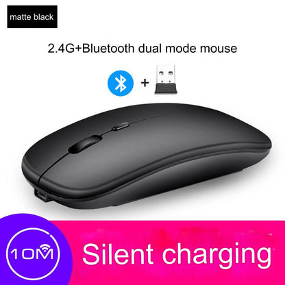 Wireless Bluetooth Dual-Mode Mouse - Silent & Rechargeable Gaming Mouse for Laptops - 2.4G Light-Up Wireless Mouse